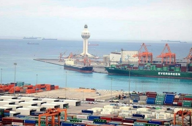 Vista del puerto de Yeda, Arabia Saudí