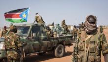 Militares en camioneta en Sudán del Sur