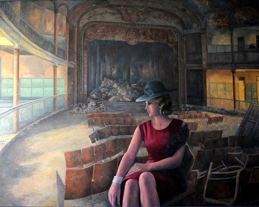 pintura Barbara Hutton en el gran teatro Cervantes de Tánger