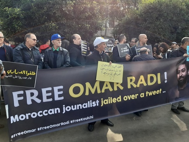 manifestacion en favor de Omar Radi