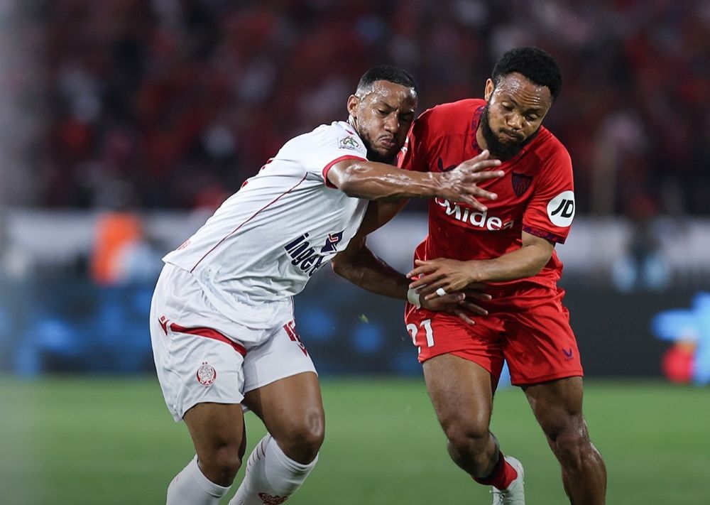 Lance del partido WAC-Sevilla