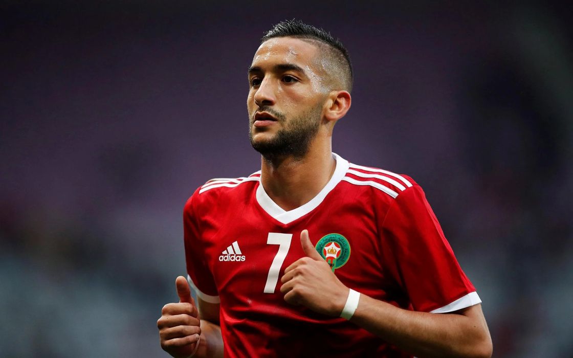 Hakim Ziyech con la camiseta de Marruecos