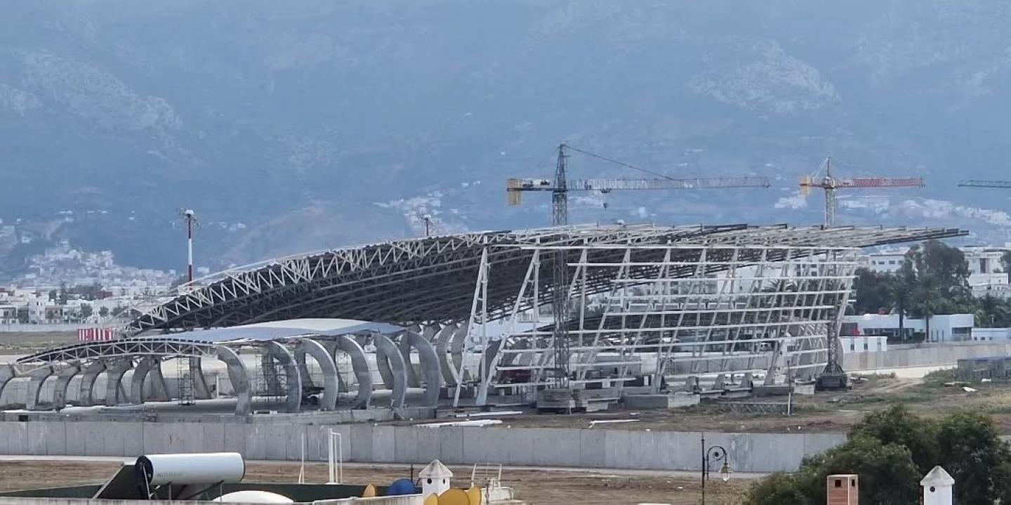 Estructura nueva terminal aeropuerto Saniat Ramel Tetuán