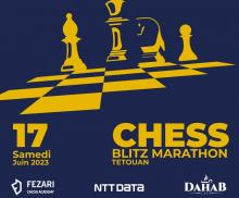 cartel maraton ajedrez blitz 2023 en Tetuán
