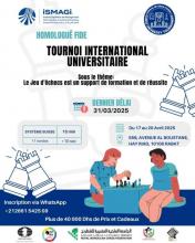 Cartel torneo universitario ajedrez Rabat 2025